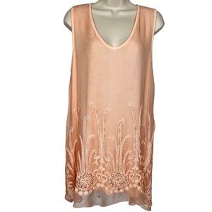 Soft Surroundings silk romance tank. NWOT. Color is peach size medium.
